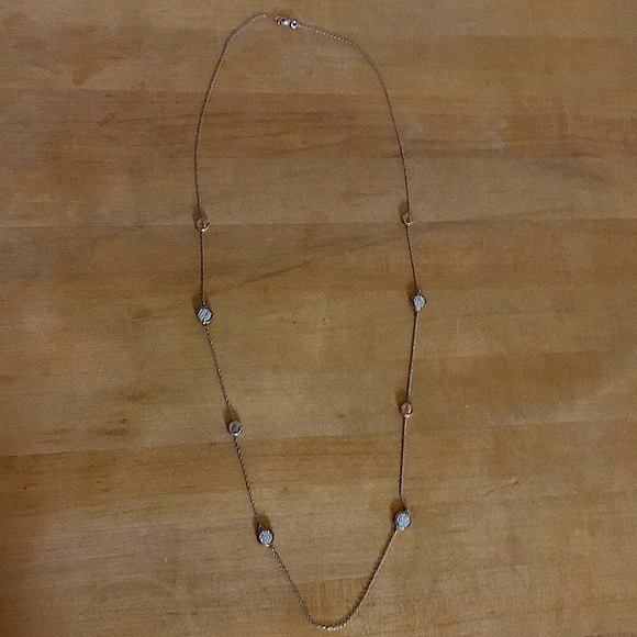 Long silver/gold beaded necklace - Picture 3 of 7